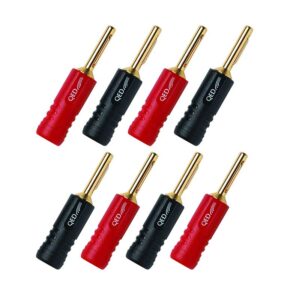 8 QED Screwloc Forte Gold Plated 4mm Banana Plugs