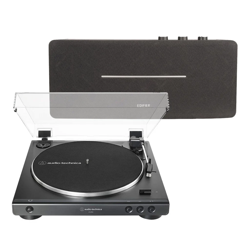 Audio-Technica LP60X Turntable + Edifier D12 Bluetooth Speaker Package