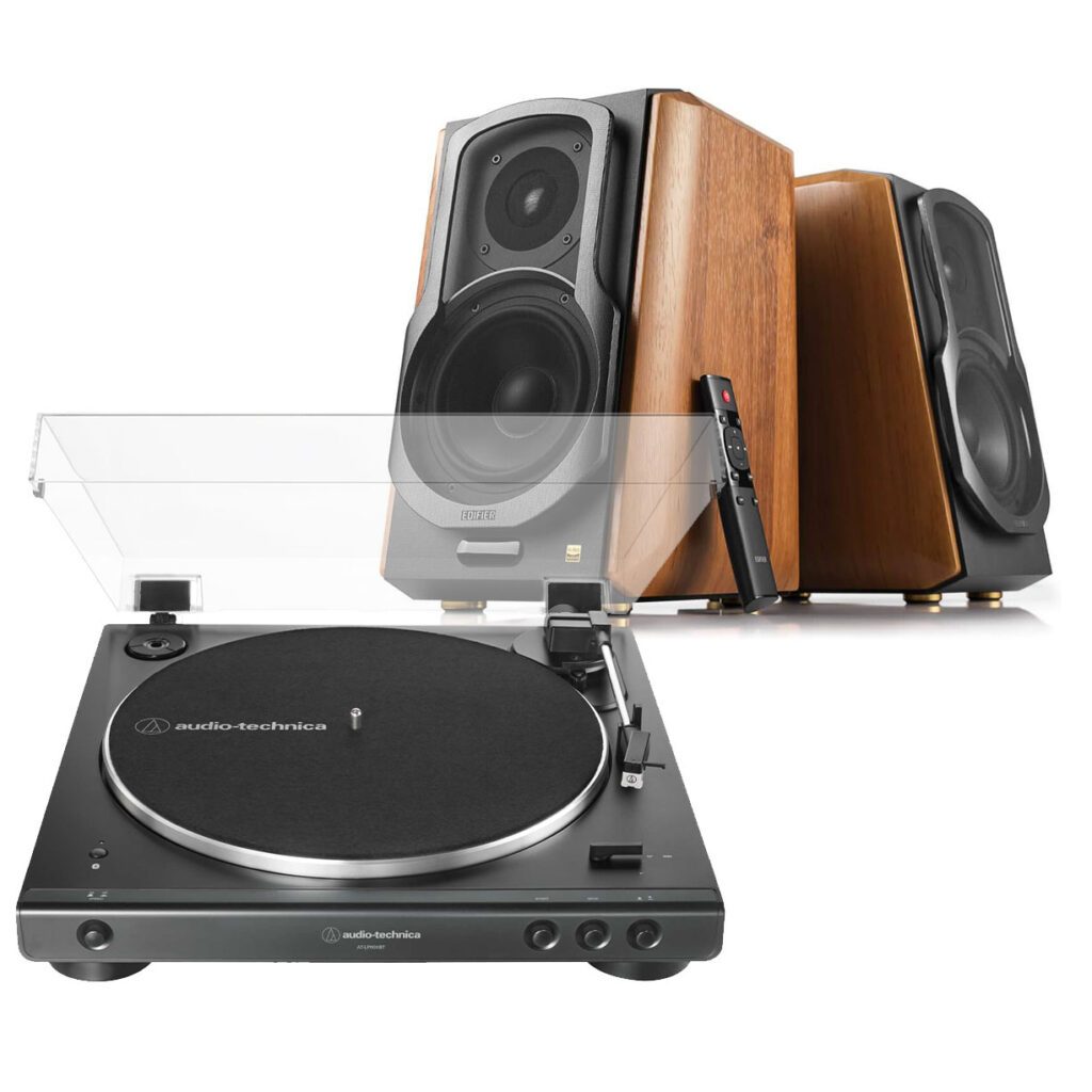 Audio-Technica Bluetooth LP60XBT Turntable + Edifier S1000MKII Active Speakers