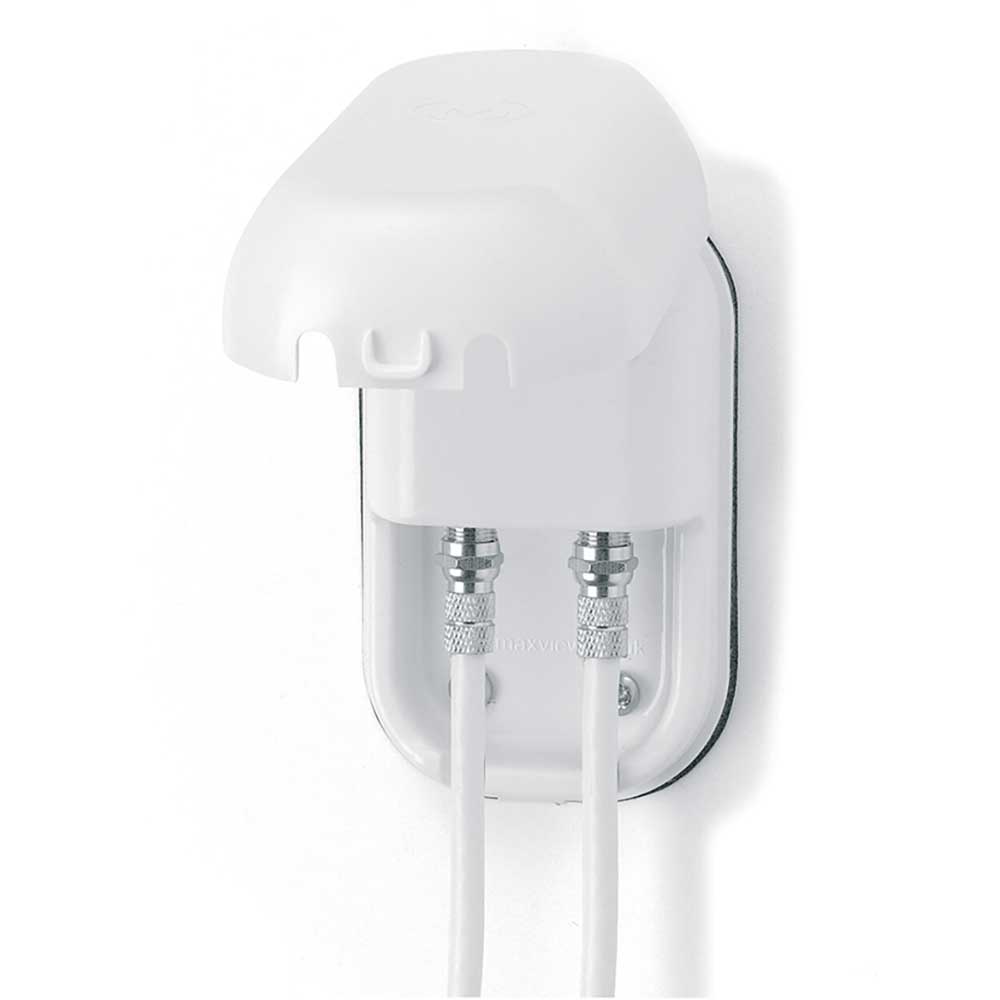 Maxview Weatherproof Twin F Connector Sky Satellite Cable Entry Socket - White