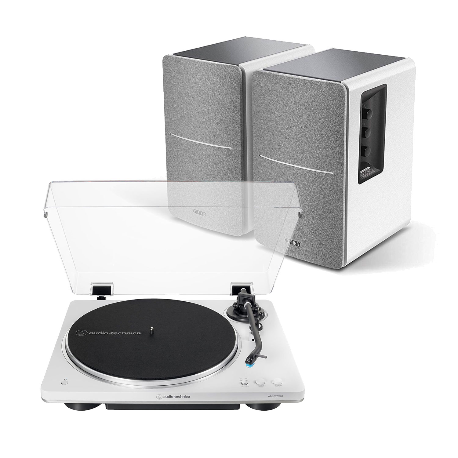 audio-technica ホワイト Audio-Technica AT-LP70XBT Turntable (White) - VSystem