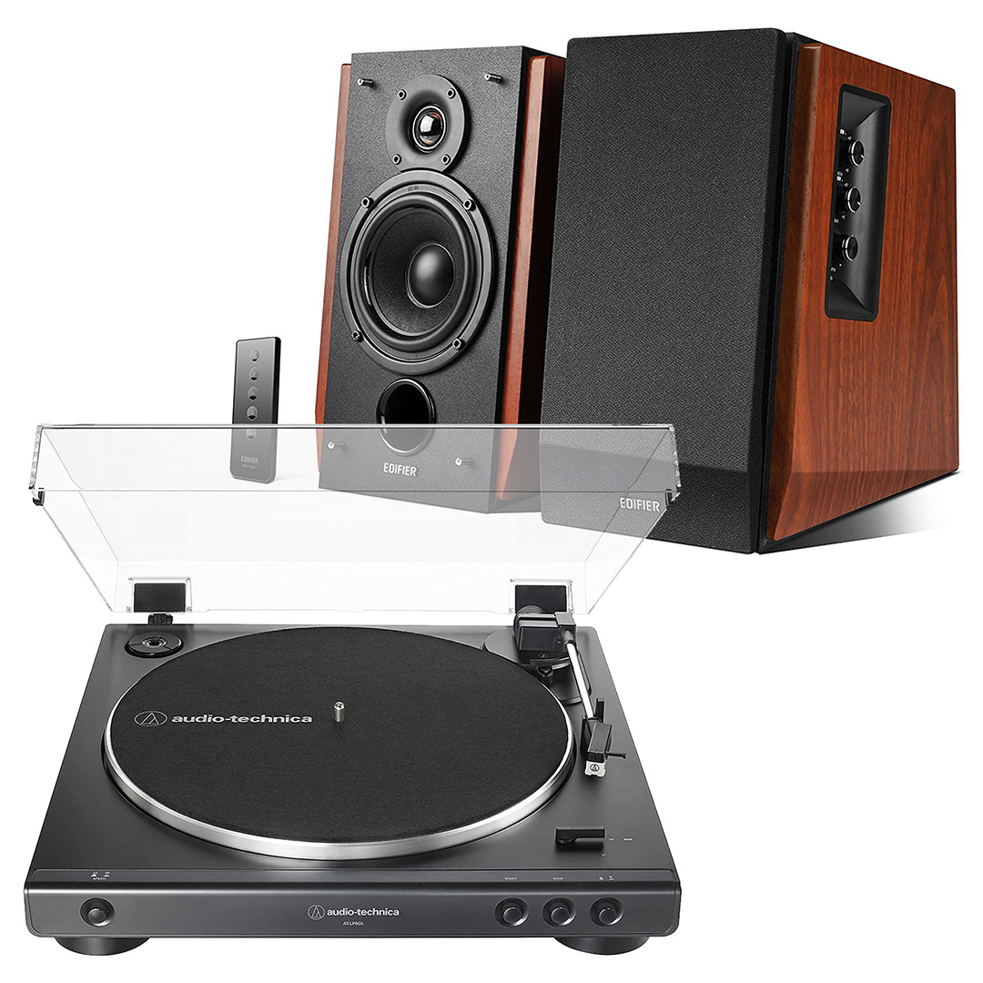 Audio-Technica LP60X Turntable + Edifier R1700BT Active Bluetooth Speakers - Image 2