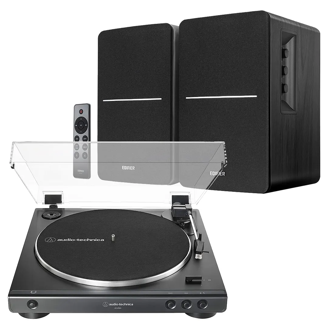 Audio-Technica LP60X Turntable + Edifier R1280DBs Active Bluetooth Speakers - Image 2