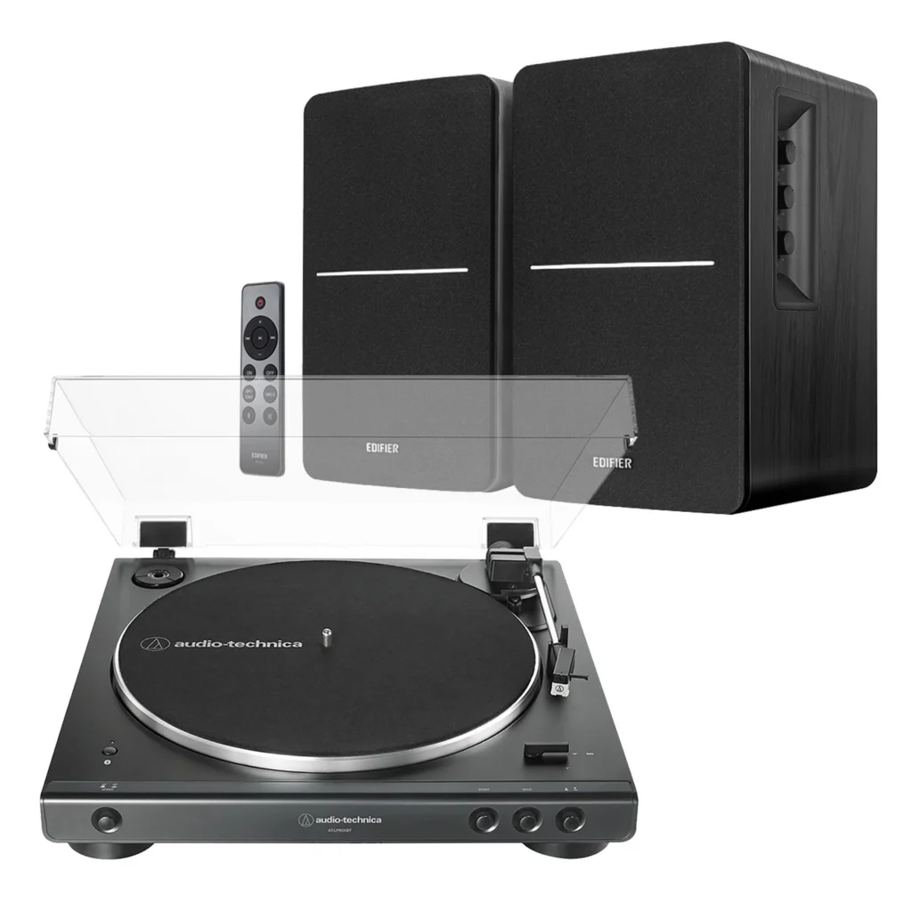 Audio-Technica AT-LP60XBT + Edifier R1280DBs
