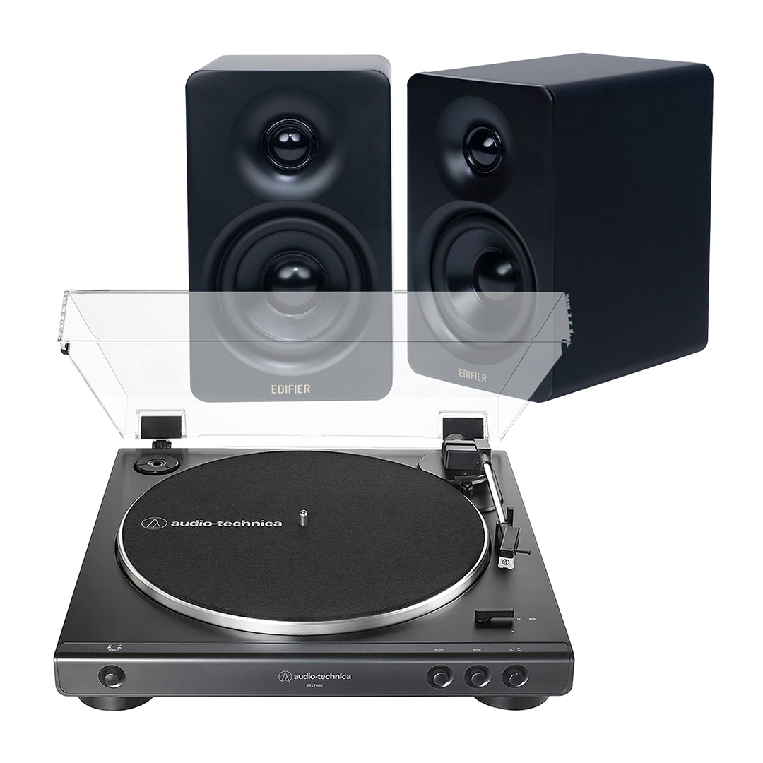 Audio-Technica AT-LP60X Turntable + Edifier M60 Desktop Bluetooth 5.3 Speakers - Image 2