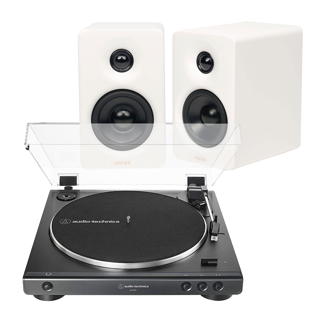 Audio-Technica AT-LP60X Turntable + Edifier M60 Desktop Bluetooth 5.3 Speakers - Image 3