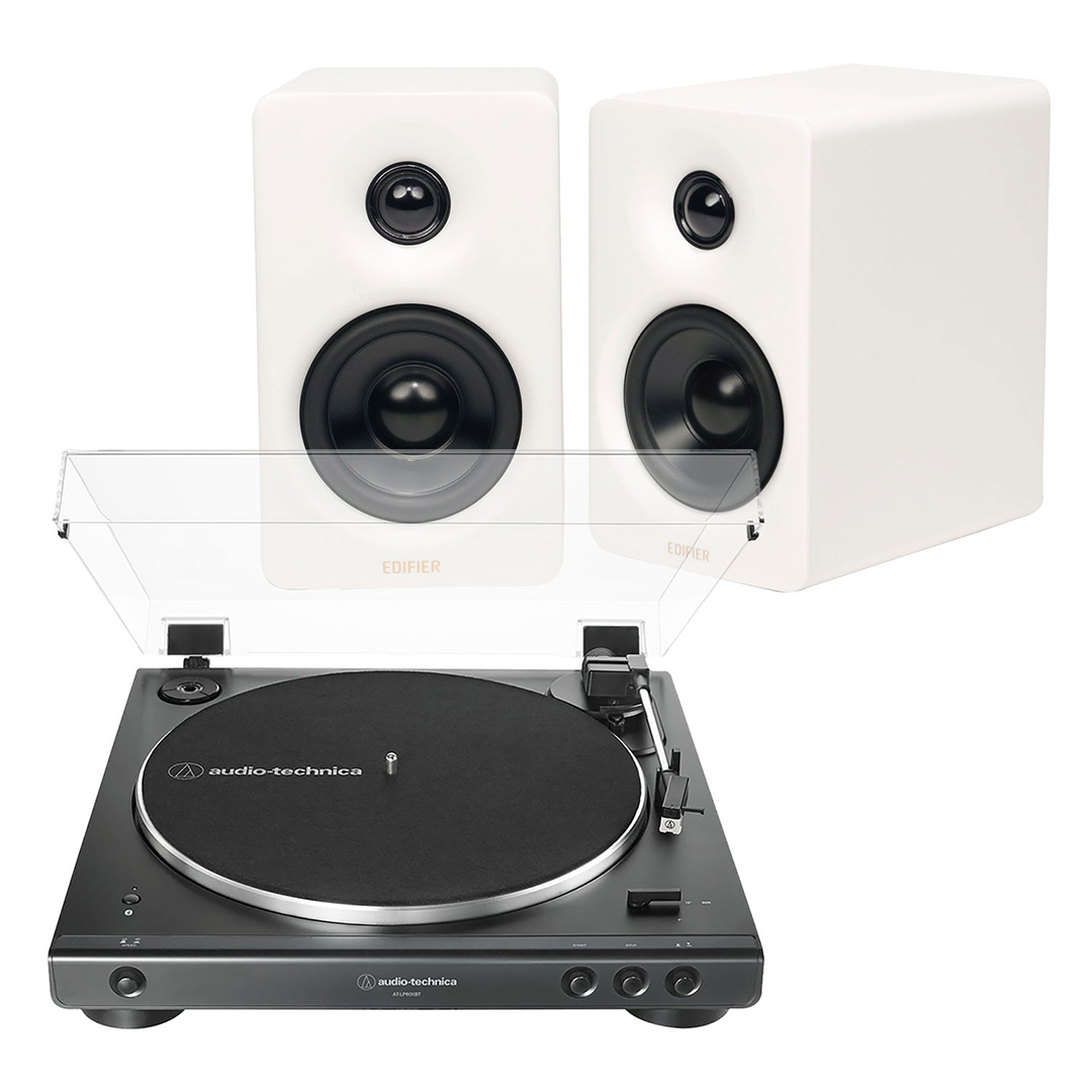 Audio-Technica AT-LP60XBT Turntable + Edifier M60 Desktop Bluetooth 5.3 Speakers - Image 3
