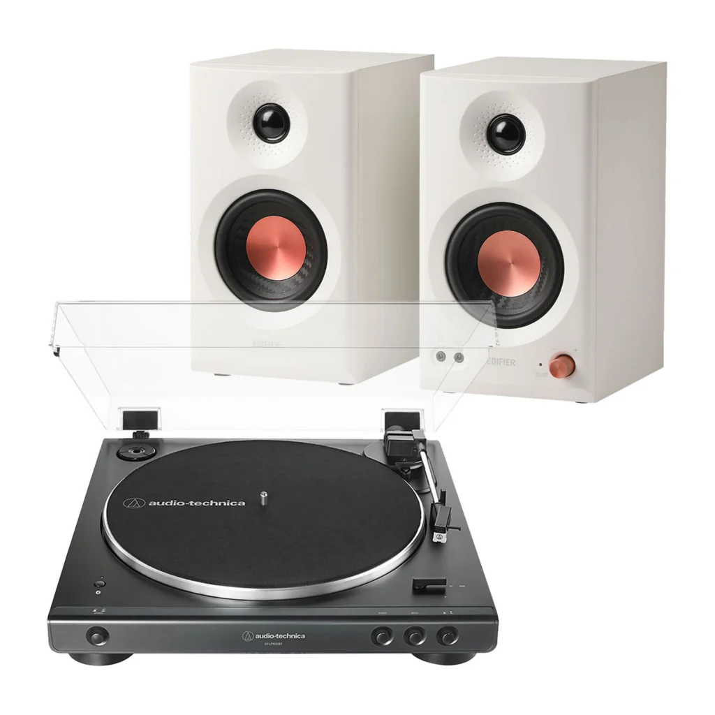 Audio-Technica AT-LP60XBT Bluetooth Turntable + Edifier MR3 Bluetooth Speakers