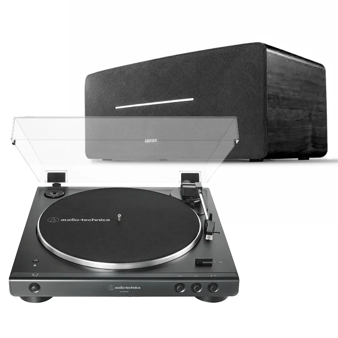 Audio-Technica LP60XBT Turntable + Edifier D12 Black Bluetooth Speaker Package - Image 2