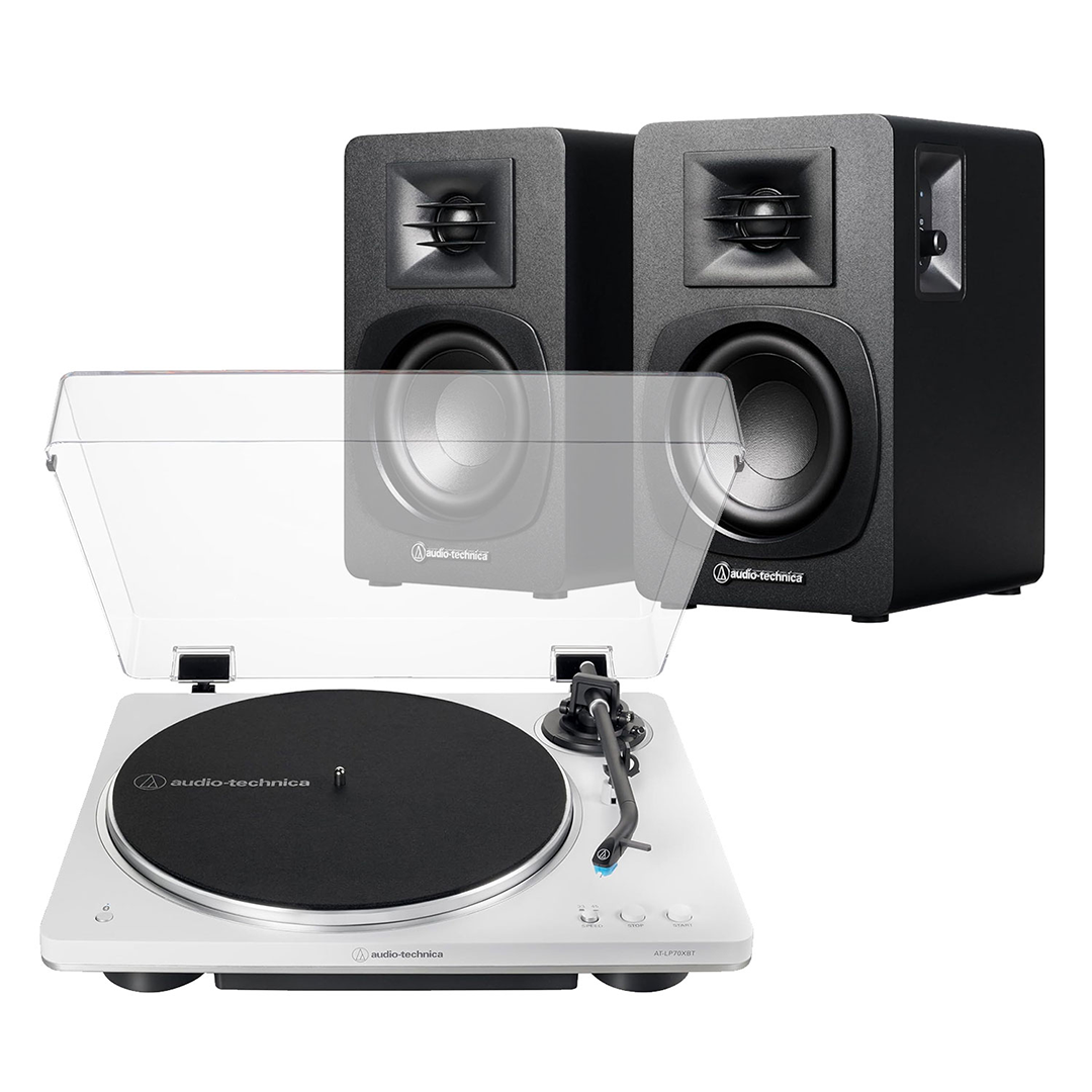 Audio-Technica AT-LP70XBT Turntable + AT-SP3X Powered Bluetooth