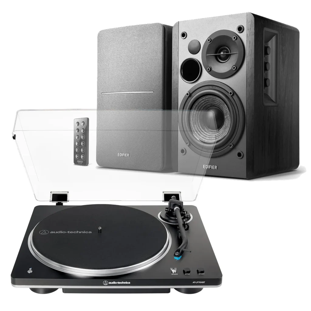 Audio-Technica AT-LP70XBT + Edifier R1280DB