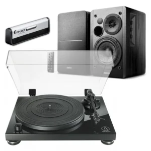 Audio-Technica AT-LPW50PB Turntable + Edifier R1280DB Active Bluetooth Speakers
