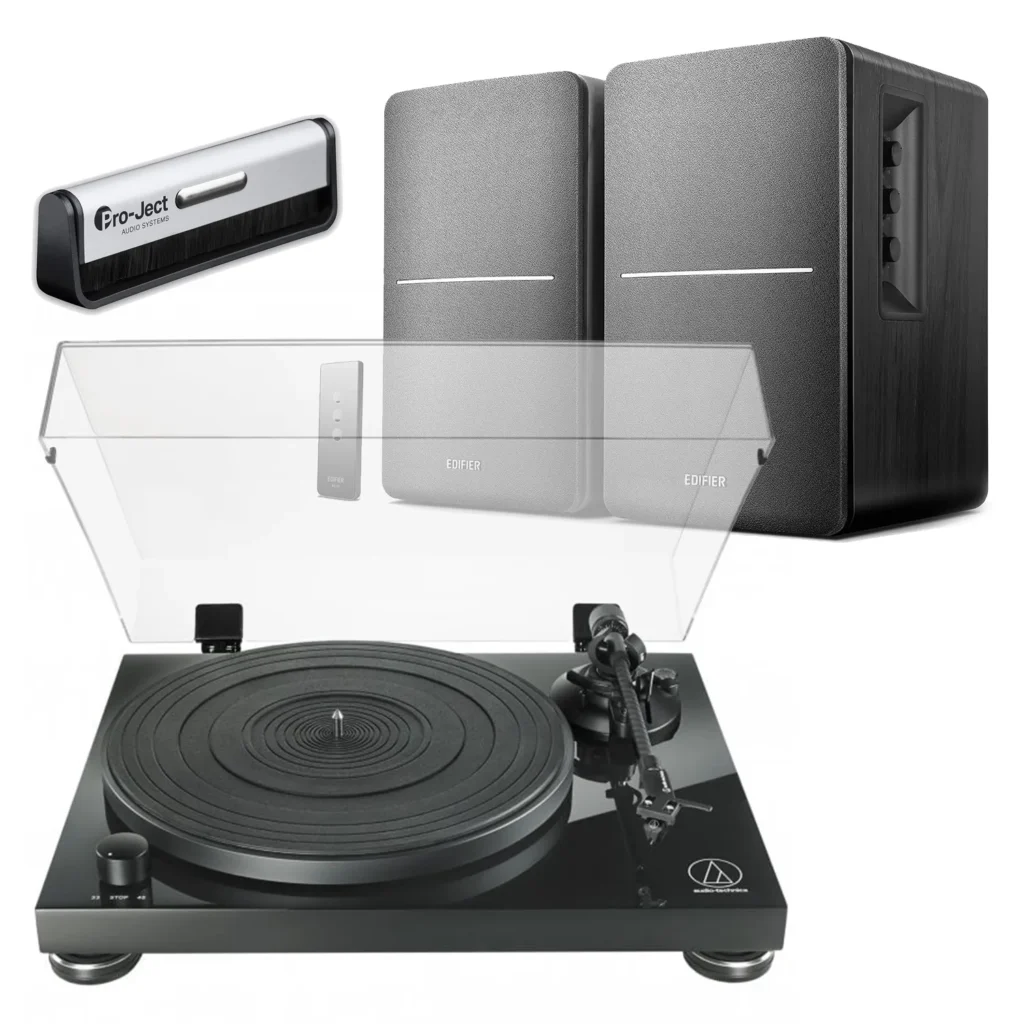 Audio-Technica AT-LPW50PB Turntable + Edifier R1280T