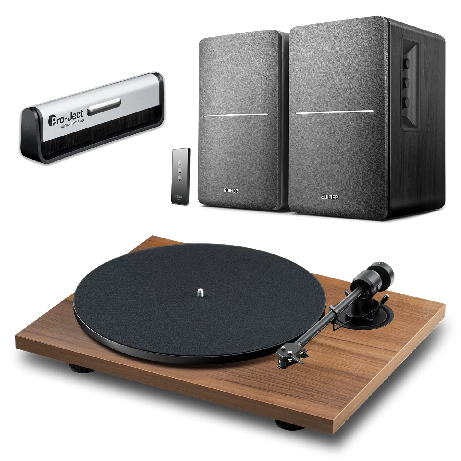 Pro-Ject E1 PHONO Walnut + Edifier R1280DB