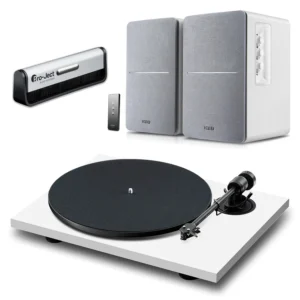 Pro-Ject E1.2 Phono White Turntable + Edifier R1280T Speaker Package